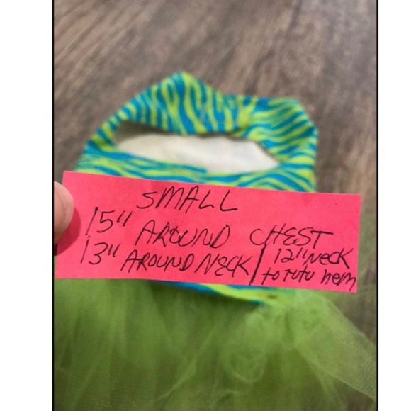 Yellow & Blue Zebra Print Tutu Dog Dress Size: Small - Picture 3 of 3